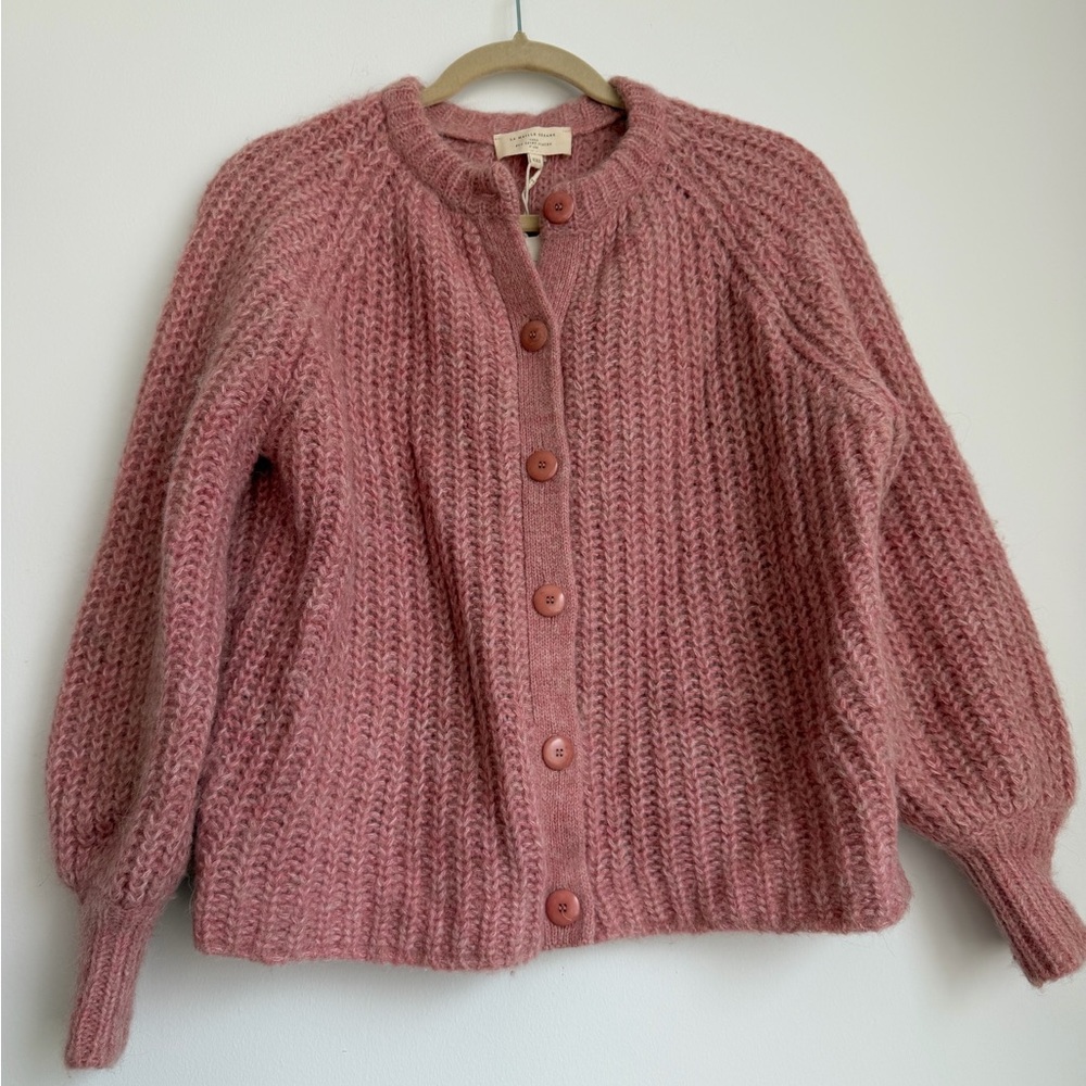 🌟 New Sezane Emile soft alpaca cardigan mottled pink 🌹